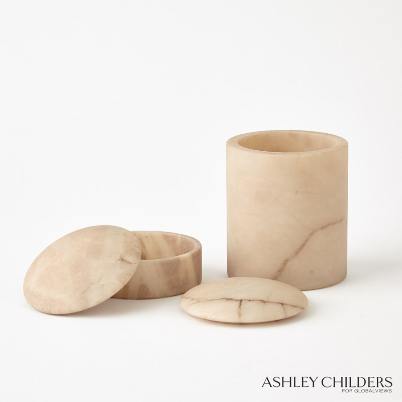 Gala Alabaster Canister-Short, Beige