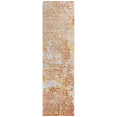 Ellior Orange Washable Indoor-Outdoor Rug - 