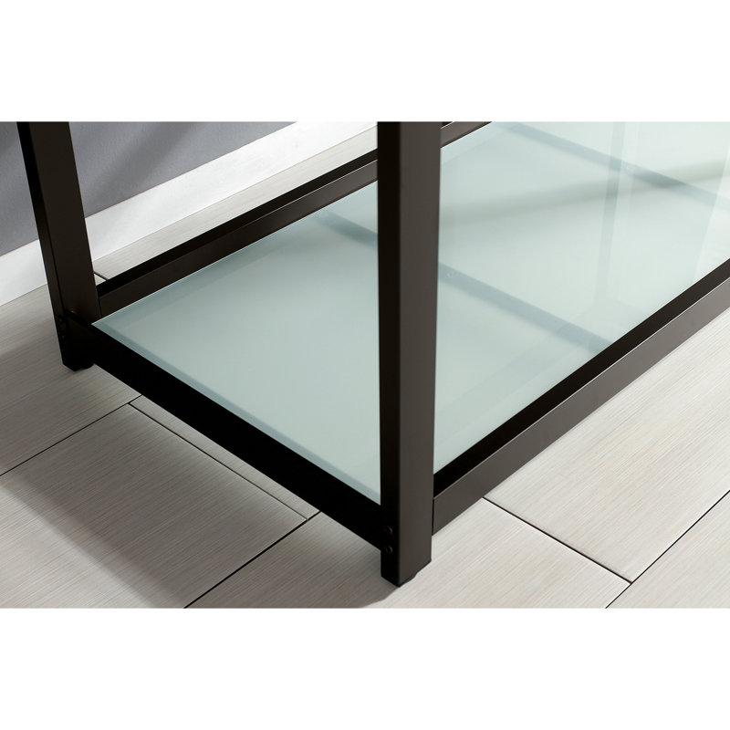Fauceture Rectangular Console Bathroom Sink, Brushed/Oil Rubbed Bronze