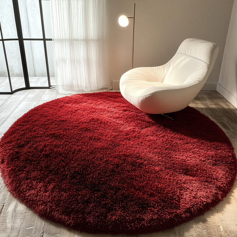 Chandra Rugs Giulia Collection Plush Modern Contemporary Hand-Woven Silver White Grey Shag Polyester Pile Material Handmade Area Rug