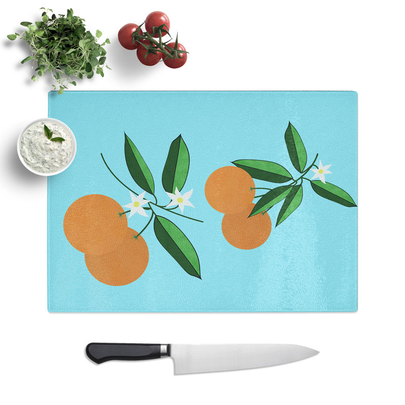 Orange Blossom Chopping Board, 0.4cm H x 28.5cm W x 39cm L