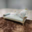 Fauteuil de princesse de 78,74 po en bois massif vert de style français
