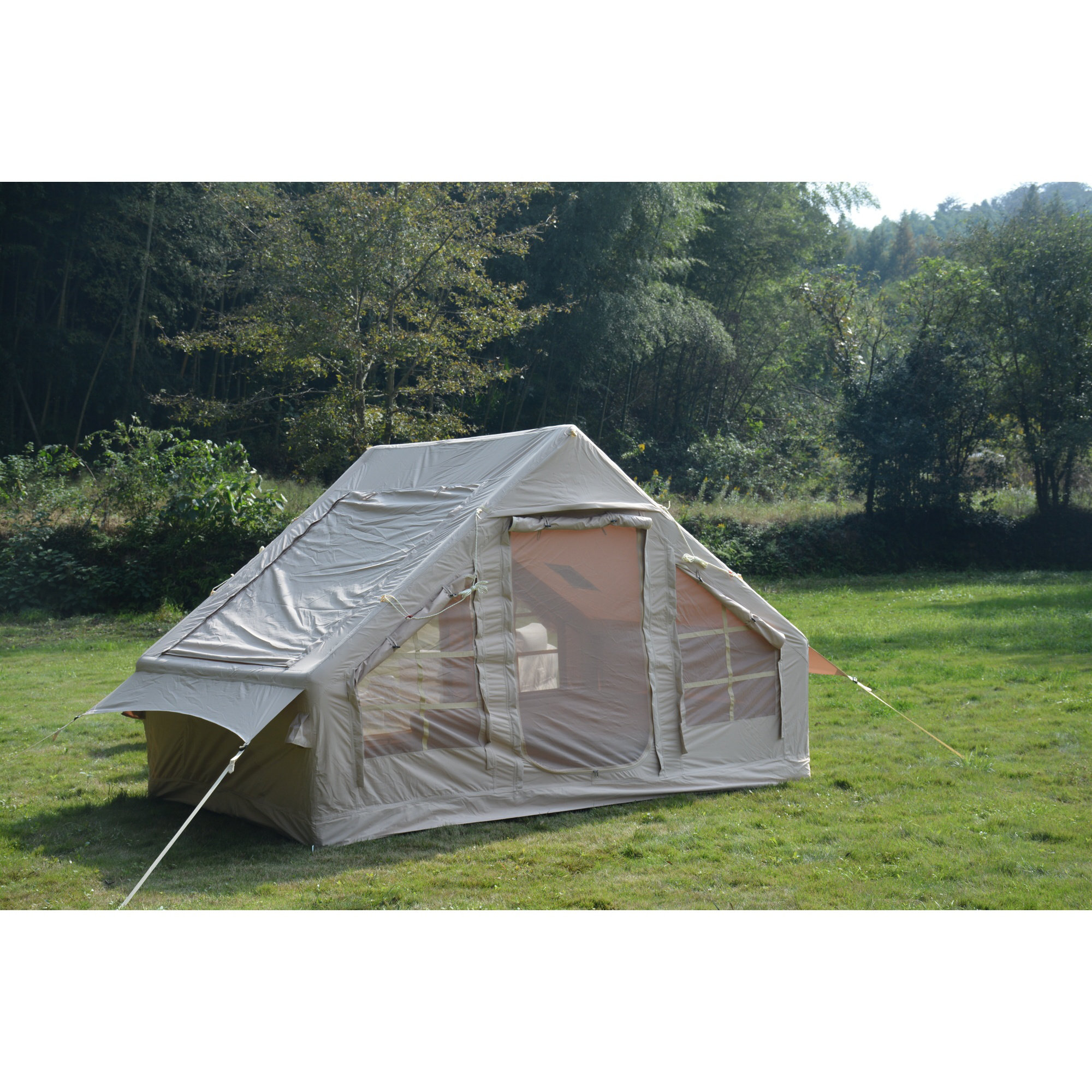 5.72 M² Inflatable Camping Tent With Canopy 4 Season Windproof Outdoor Tent For Adults Easy Setup With Stove Jack Mesh Windows And Pump For Family - View #6
