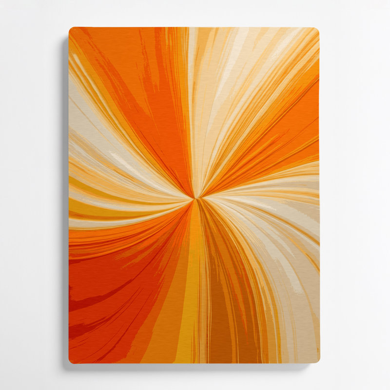 Abstrait couleur champ 7 art mural en métal brun, H 16 po x l 20 po