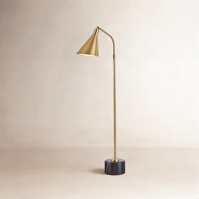 Lampe sur pied arquée 54 "Celyn, Laiton vieilli