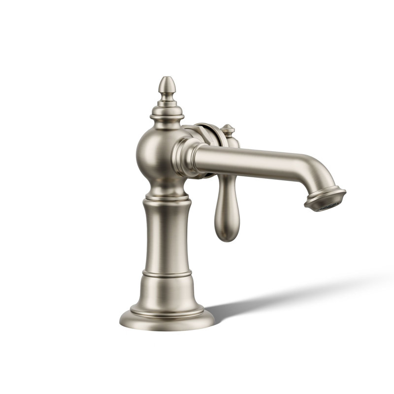 Artifacts® Single Hole Bathroom Faucet with Drain Assembly, Vibrant Brushed Nickel