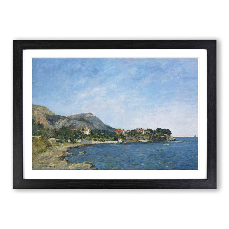 Bay of Fourmis by Eugene Boudin - Picture Frame Painting, 36cm H x 48cm W x 2cm D, Black Framed