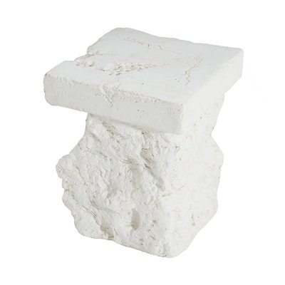 Outdoor Patio Modern Artistry MGO Side Table With Organic Base And Weather-Resistant Durability.