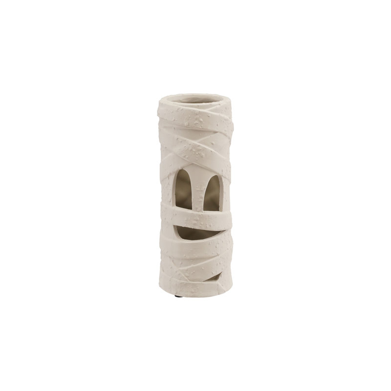 Lanterne en terre cuite avec découpe de face de maman blanche, H 9 po x l 3,5 po x P 3,5 po