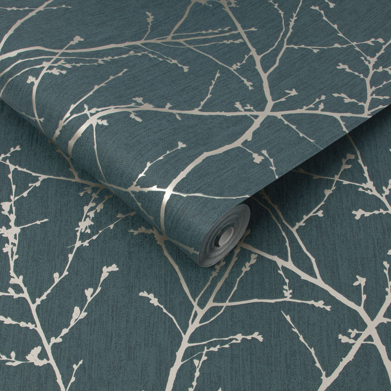 Superfresco Easy Innocence Branch Metallic Wallpaper, Green