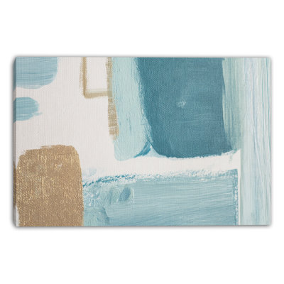 Aqua Blocks Wrapped Canvas Wall Art