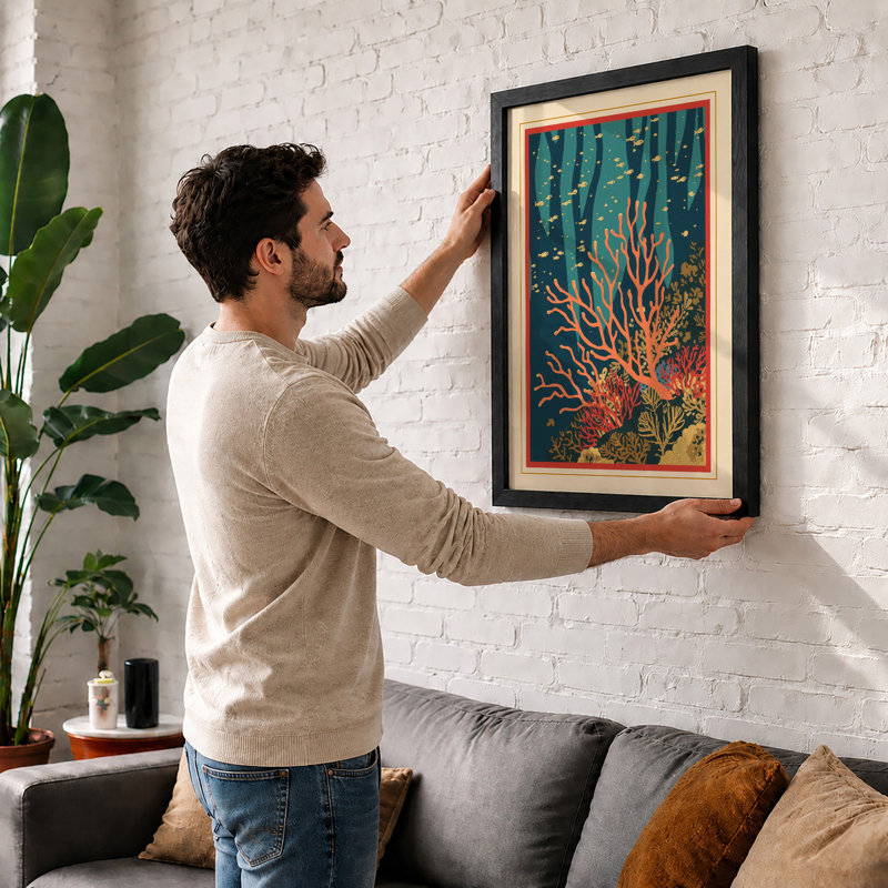 Coral Reef Ascendant Coastal - Print, Oak, A3 - 42.0 x 29.7 cm