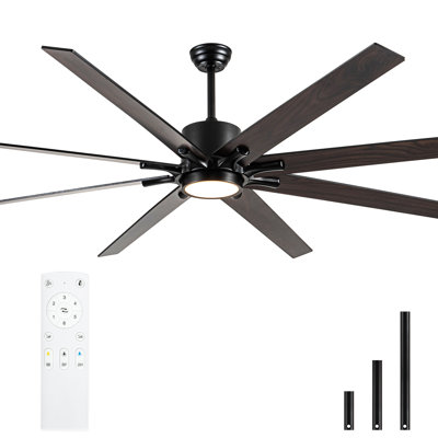 85" 8-blade Led Standard Ceiling Fan With Remote Control Farmhouse Ceiling Fan With Light Kit Included