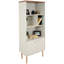 Bibliothèque Mid-Century moderne à 5 tablettes avec armoire de rangement, latte