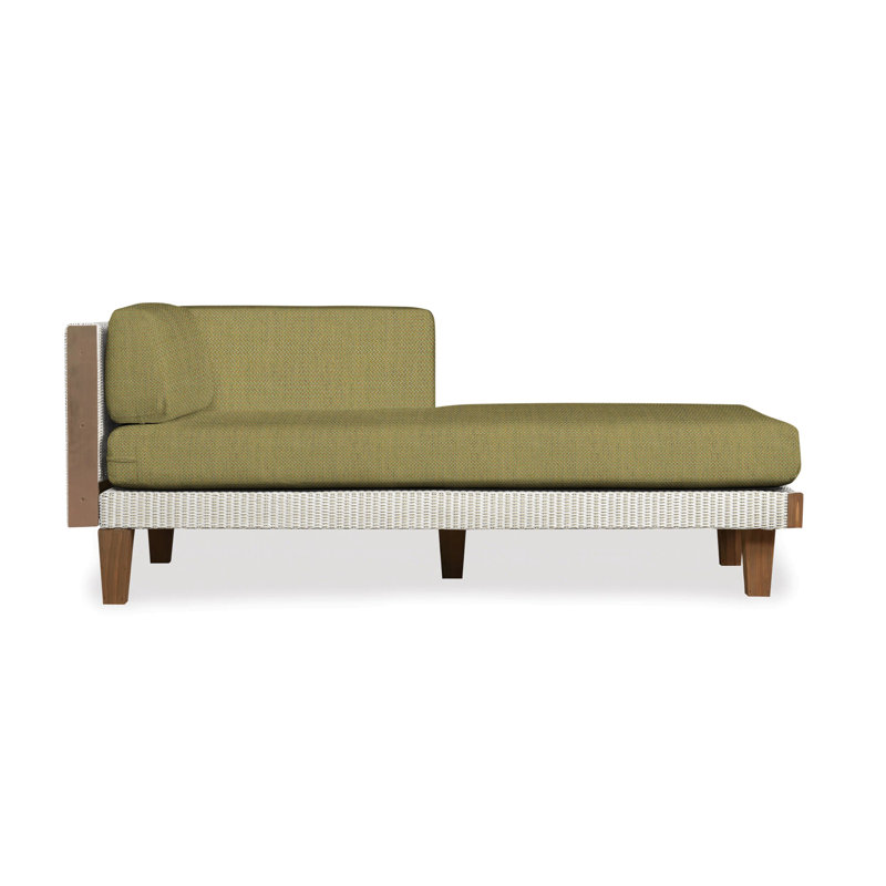 Catalina Outdoor Teak Chaise Lounge, Demo Skyway, Antique White