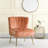 Accent Chair Living Room Single Seating rich orange Velvet Tufted Wingback Compact Functional Size