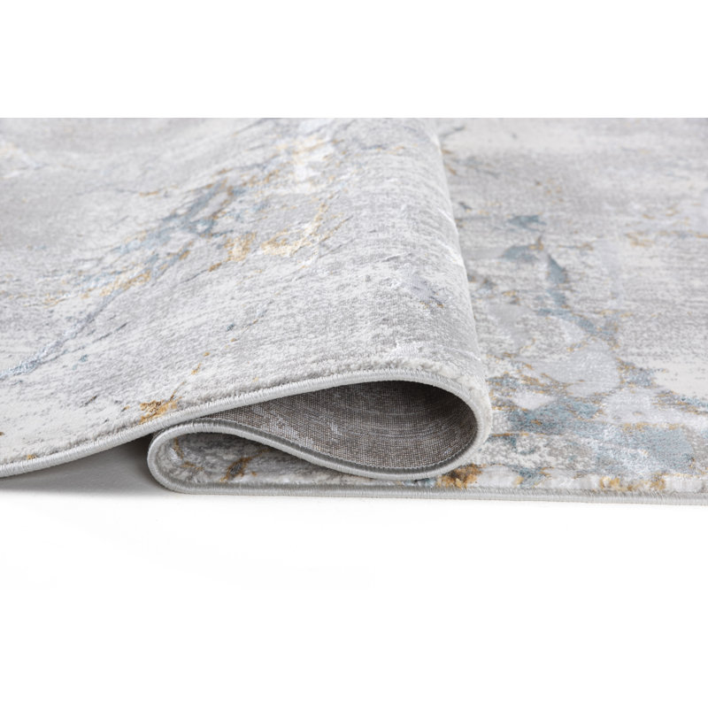 London Collection Gray/Ivory Abstract Area Rug, 2x3