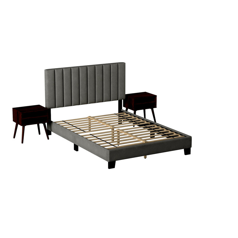 Coyote - King Bed - Carroll Grey With Two End Table (3A Packing)