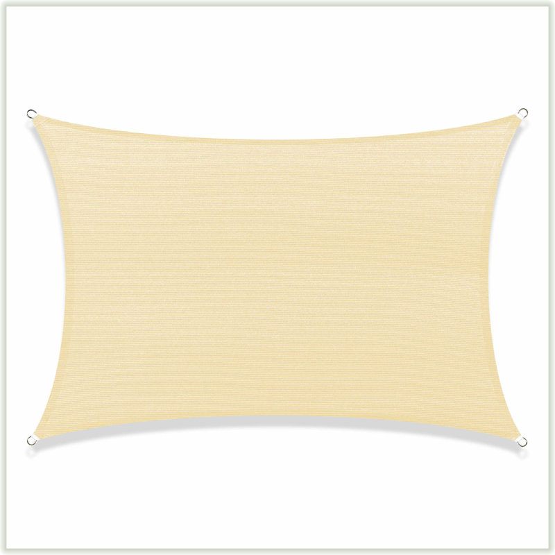 Beige 12' x 20' UV-Resistant HDPE Sun Shade Sail