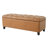 Ottoman Bench with Storage, Brown PU Surface, Rubber Wood Legs, 300 lbs Capacity-2144124356