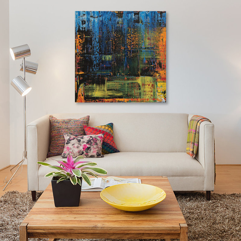 « sunday monday », impression sur toile, H 12 po x l 12 po x P 0,75 po, Toile tendue, Pas de tapis