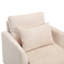 Fauteuil en chenille Denzal avec accoudoirs carrés, coussin décoratif et pieds en bois-730543198