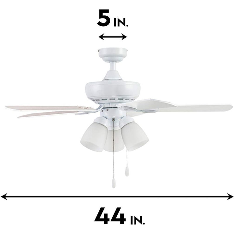  Miller Park Ceiling Fan w/ Reversible Blades, 44", Brushed Nickel