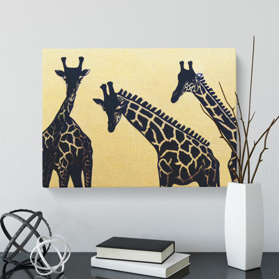 Trio Of Giraffes - Wrapped Canvas Print