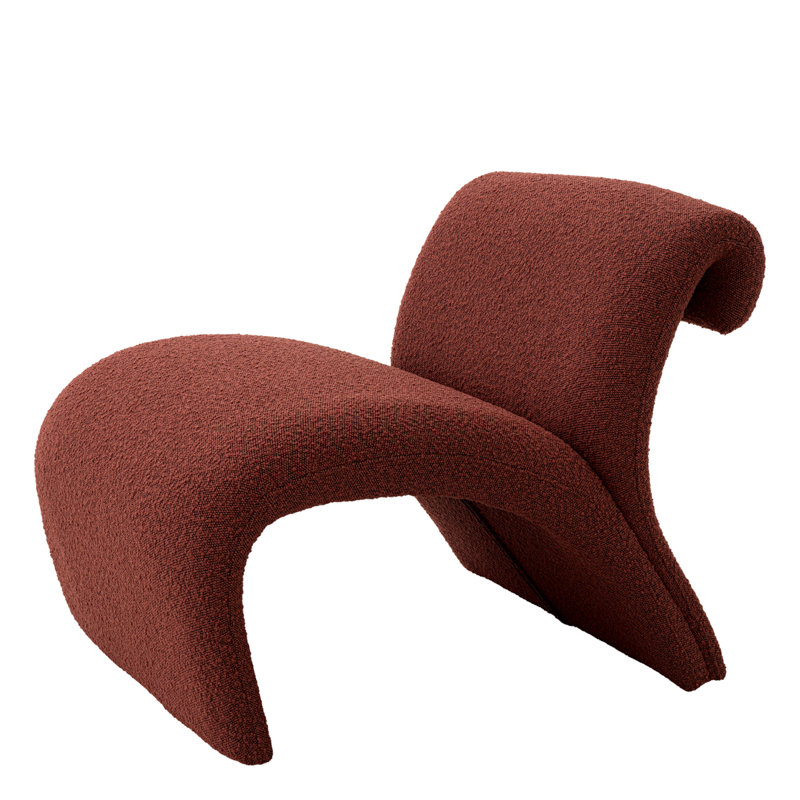 Vignola Armless Chair, Bouclé Rouge Polyester Blend