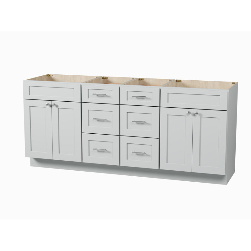 Base de meuble-lavabo double 78 po Disar, Gris