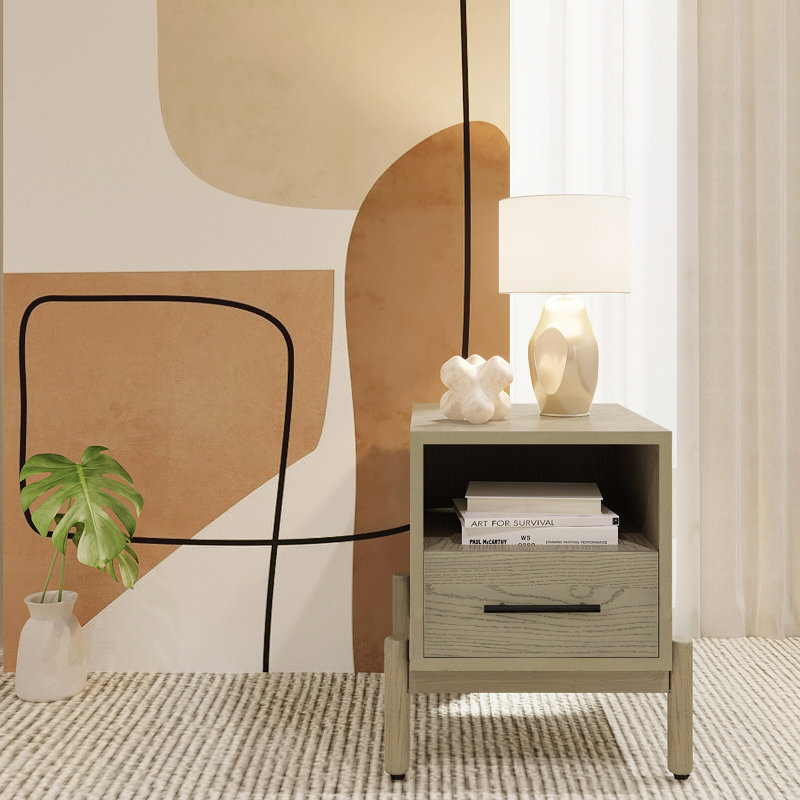 Lyra Solid Wood 1-Drawer End Table