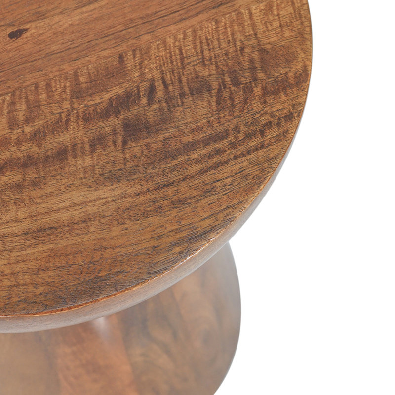 Table d'appoint à piédestal en bois brun