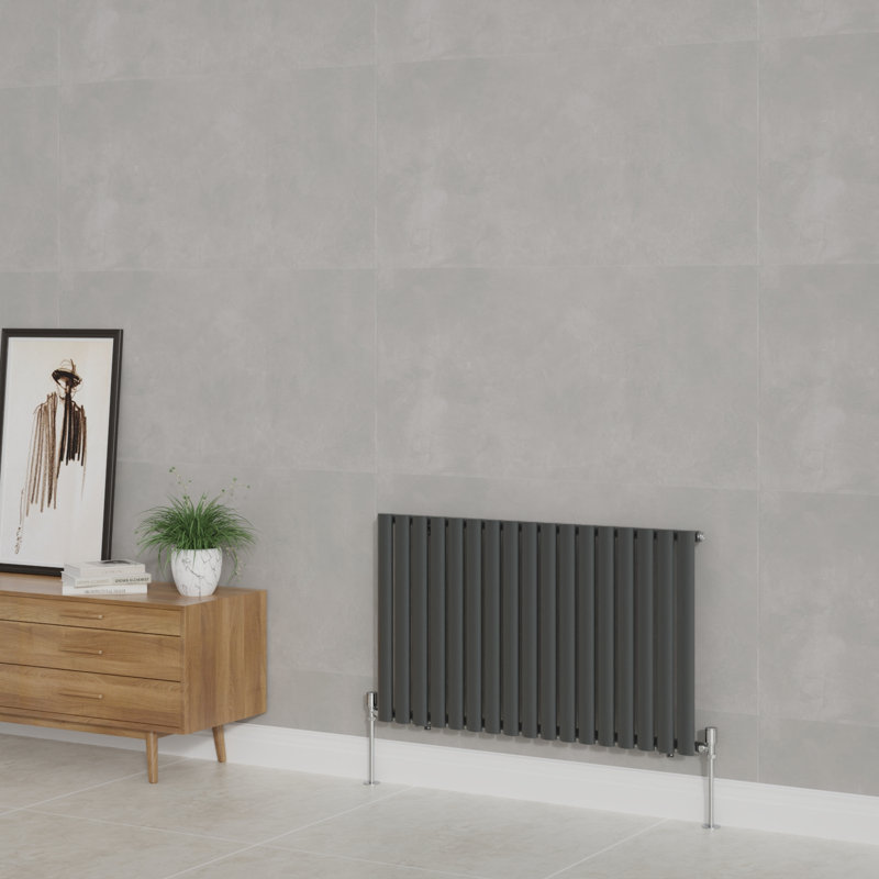 Shirly Horizontal Oval Panel Radiators, Anthracite, 60cm H x 100.3cm W, 1