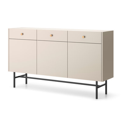 Divenos Three Door Sideboard With Drawers 155 cm Beige