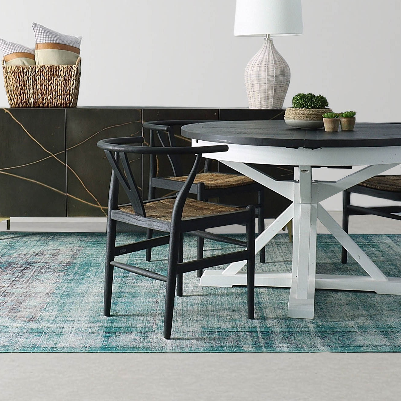 Astraya Teak Dining Chair, Black