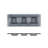 Glass Dinnerware 12.25" x 4" Rectangular Charcoal Glass Sectional Plate (Set of 2)