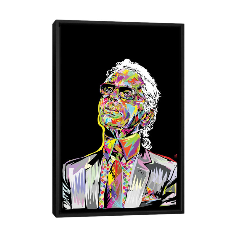 Lagerfeld, impression sur toile tendue, H 26 po x l 18 po x P 1,5 po, Toile encadrée noire, Pas de tapis