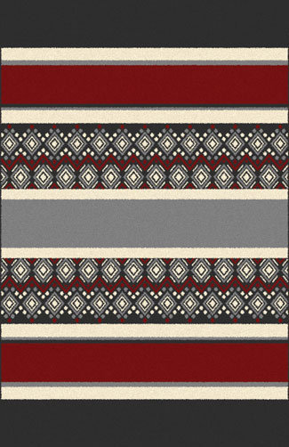 Pascal Red/Gray Area Rug, Runner 2' x 7'2"