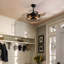 36'' Retractable Blades Black Ceiling Fan With Remote Control And Light Kit Included-881159200