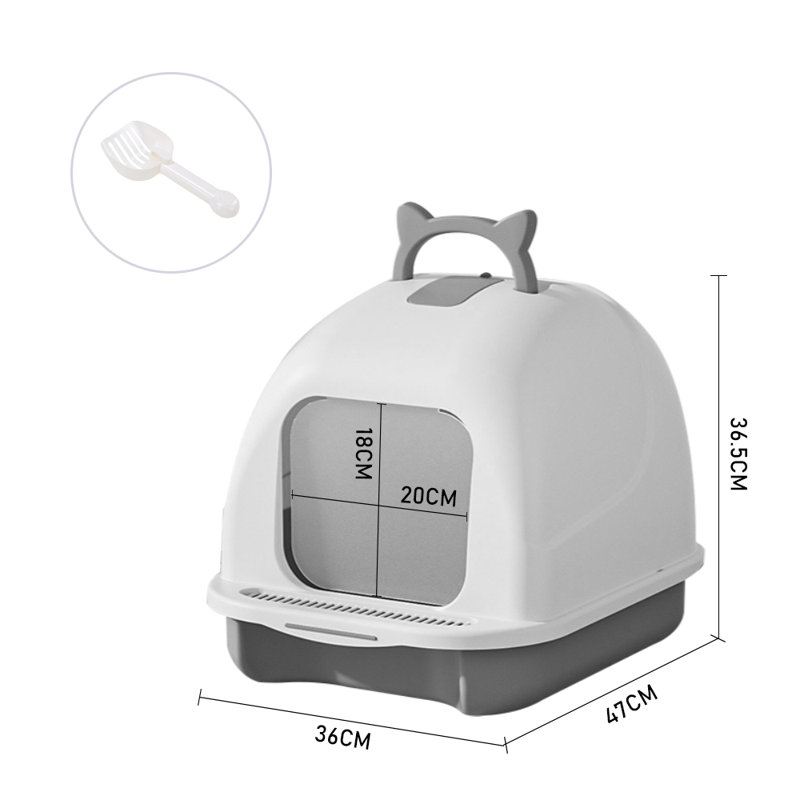 Polyethylene Plastic Enclosed Litter Box with Scoop