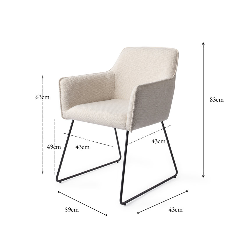 Lannie 123.19cm H Upholstered Dining Chair, Black, Cream