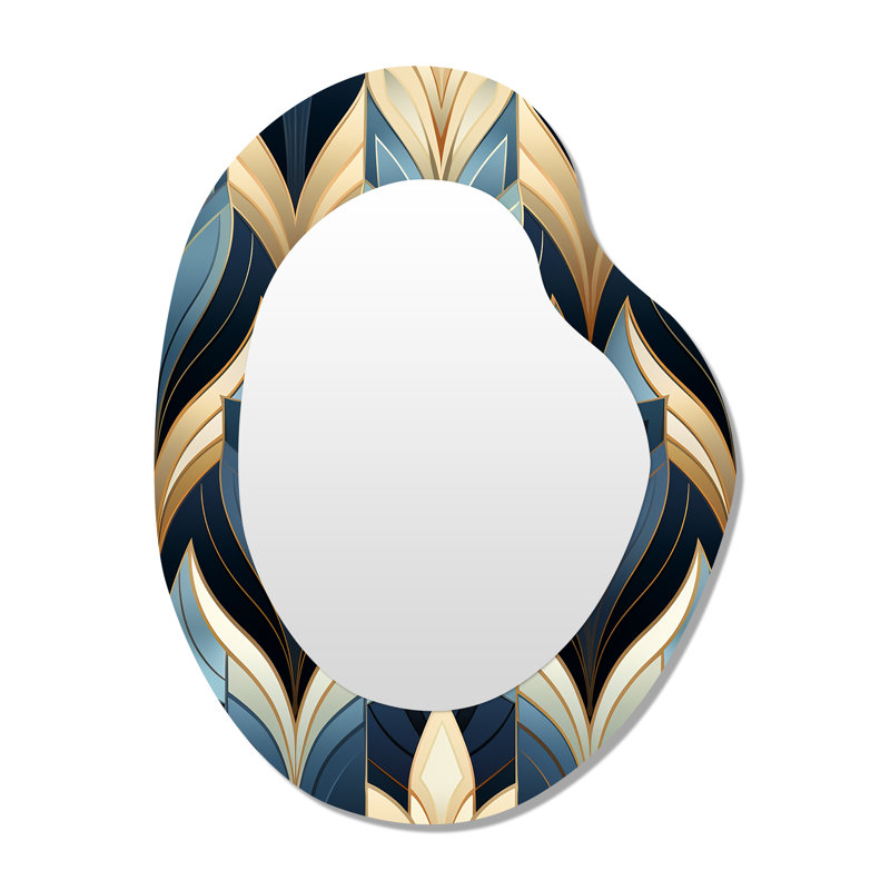 Victorian Elegance - Motif à chevrons bleu et doré