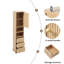 Armoire de salle de bain autoportante de 67,7 po de hauteur, style américain traditionnel, 1 porte avec tablette réglable, 3 tiroirs, rangement ouvert