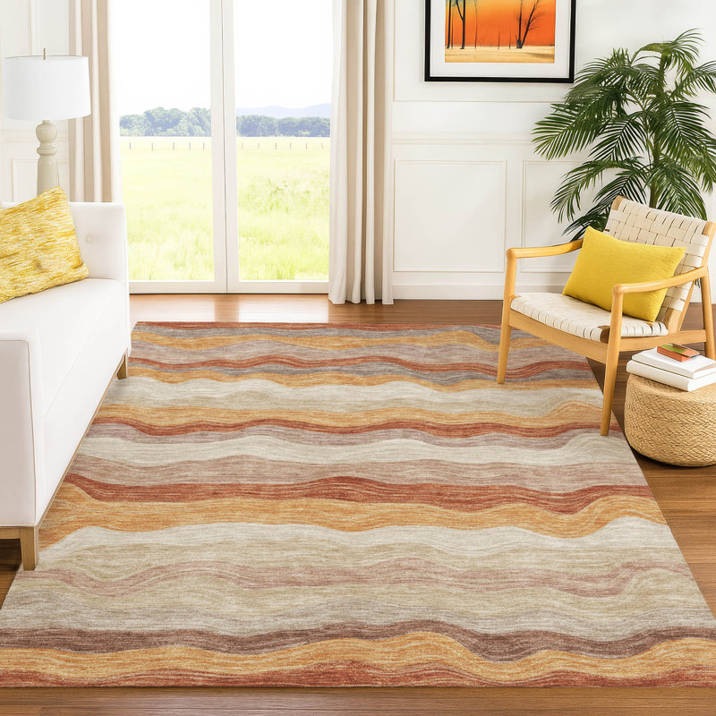 Tapis intérieur / extérieur lavable à la machine Lanphear ACN2397, Rectangle 5 pi x 7 pi 6 po