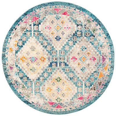 Felty Southwestern Dark Blue/Yellow/Beige Area Rug