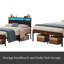 Structure de lit plateforme pleine grandeur en métal avec tête de lit tapissier réglable, station de charge, lumières DEL, silencieux