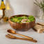Gibson Elite Akron Mill 12 Inch Acacia Wood Salad Bowl with Servers