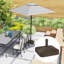 Base de parasol carrée remplissable pour parasols de patio, peut supporter jusqu'à 42 lb avec du sable, plateforme carrée de 17,7 pouces, PEHD brun riche