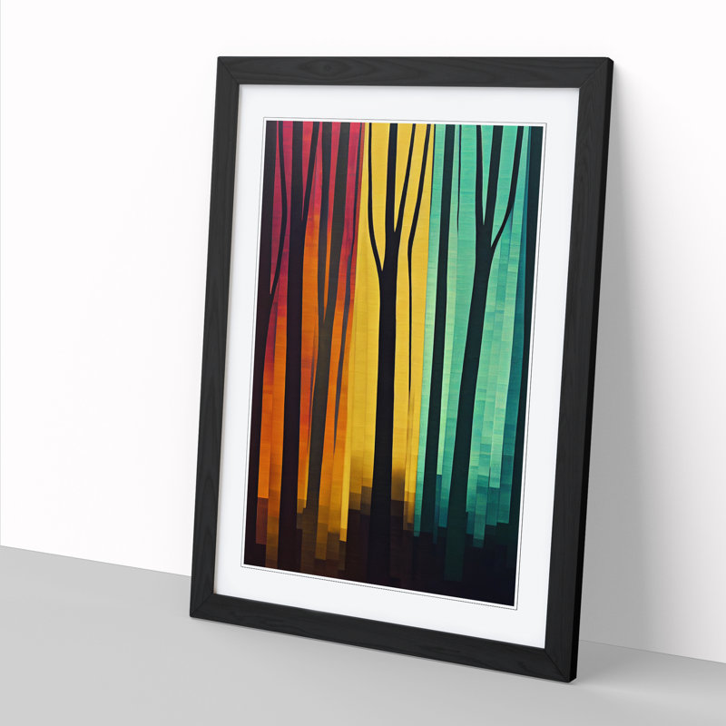 Tree Hydrodipped - Single Picture Frame Print, Black, 64cm H x 46cm W x 2cm D