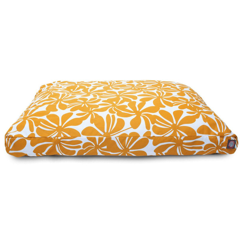 Geometric Orthopedic Polyester Pet Bed, Yellow, Large (36" W x 44" D x 5" H);